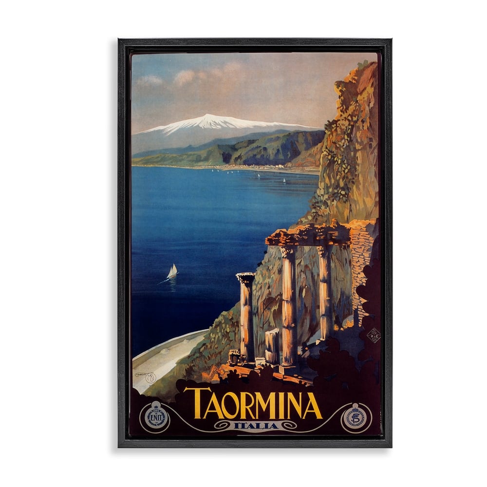 Stupell Tormina Italy Travel Poster Framed Floater Canvas Wall Art Design By Marcus Jules