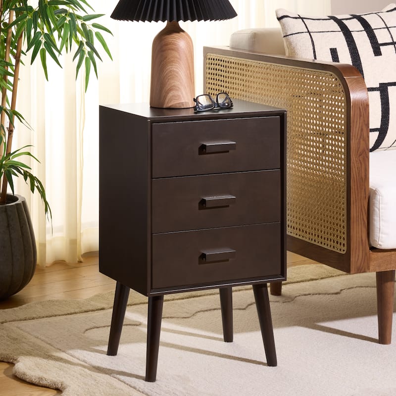 SAFAVIEH Tinie 3-Drawer Chest - Dark Chocolate