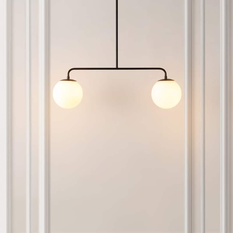 SAFAVIEH Lighting Tessy Extendable Pendant - 29 In. W x 7 In. D x 19-49 In. H - Black - 29Wx7Dx49H