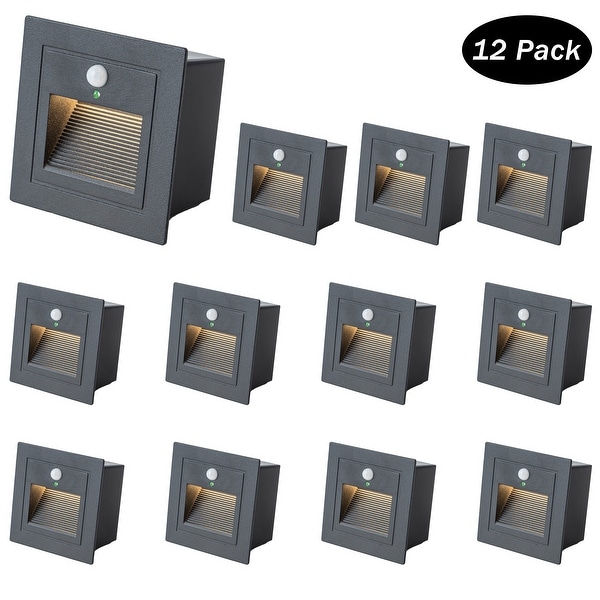 C Cattleya Black Aluminum Hardwired Motion Sensing Outdoor Step