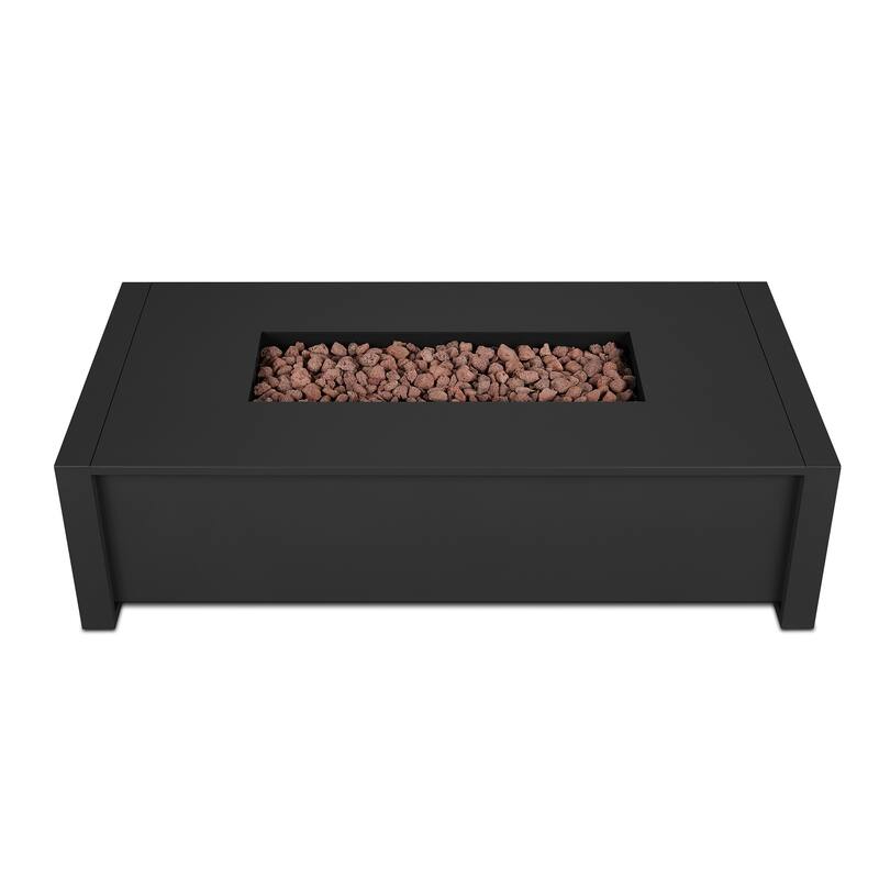 Keenan 52" Rectangle LP Fire Table in Black by Real Flame
