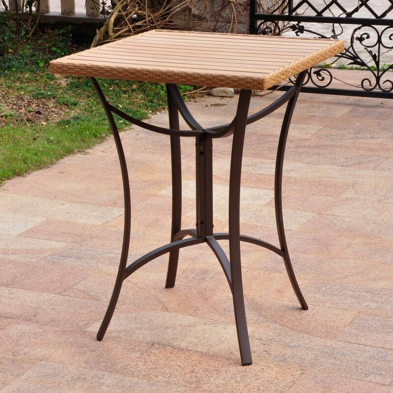 International Caravan Barcelona Resin Wicker / Aluminum 32-inch Square Outdoor Bar Table