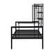 preview thumbnail 36 of 34, Metal Daybed with Movable Desk, Metal Slat Support Bed Frame Metal Grid, Shelves and Clothes Hanger