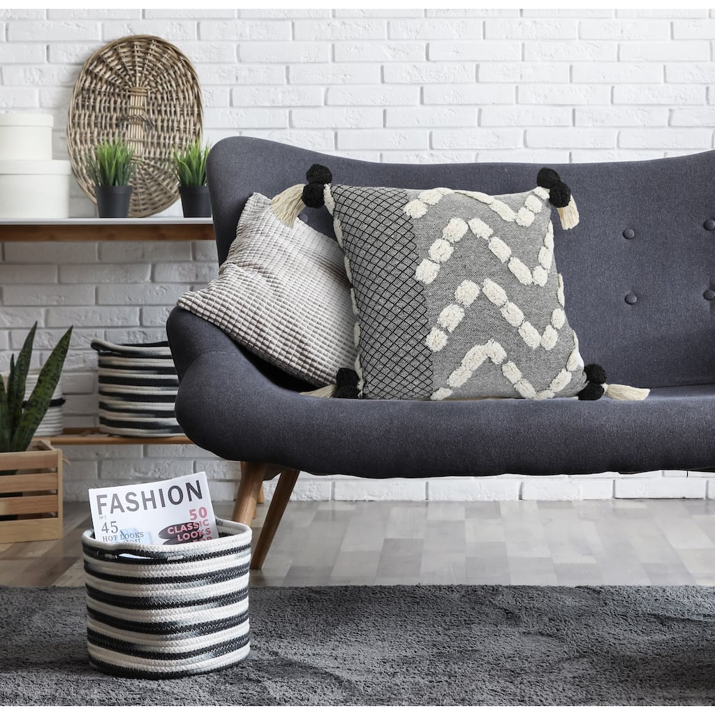 Sevita Gray Zeal Pom Throw Pillow