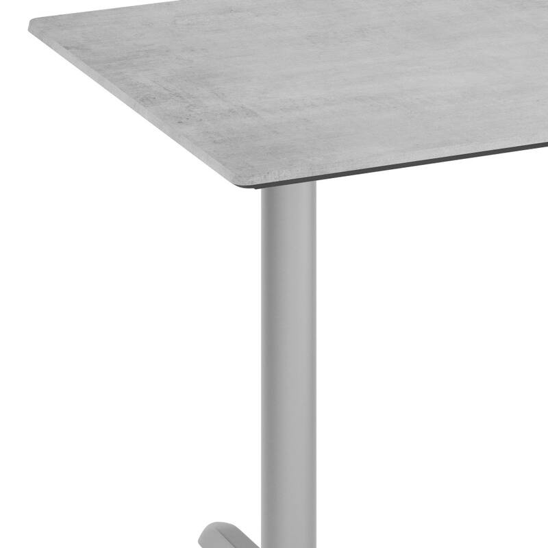 Commercial All-Weather HPL Tabletop with Dual T Bases - 48"W x 30"D x 31.25"H