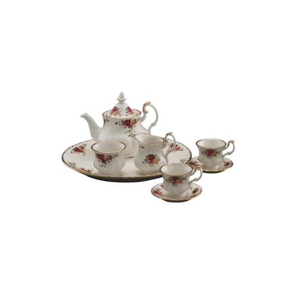 slide 1 of 1, Royal Albert Old Country Roses Teaset 9 Pieces Le Petite