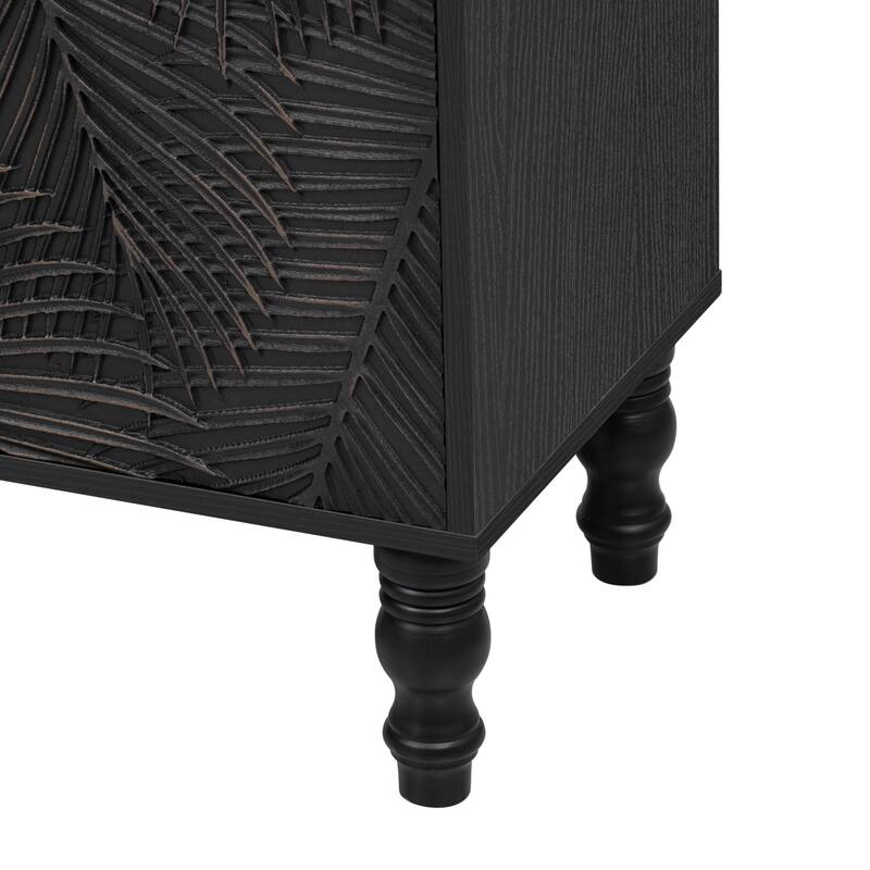 Roomfitters Modern TV Stand for up to 43 Inch TV, Entertainment Console with Storage Compartments and Wood Legs