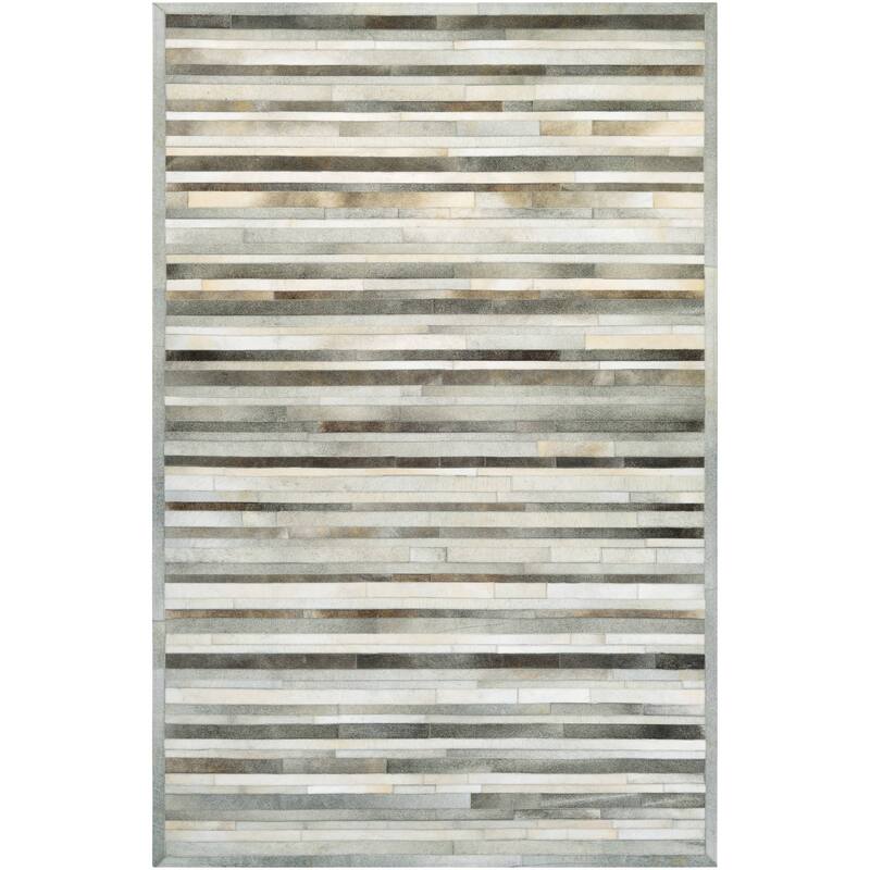 Dream Decor Rugs Vail Willow Ridge Gray Ivory Stripe Handmade Area Rug