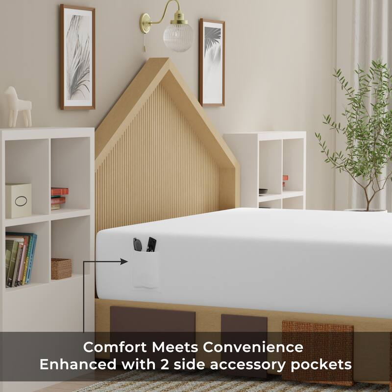 Color Sense 100% Cotton Percale Cool & Crisp 2-Piece Fitted Sheet Set - White - Full