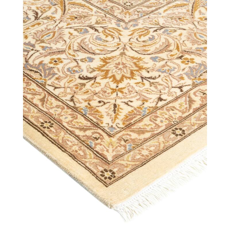 Overton Hand Knotted Wool Vintage Inspired Traditional Mogul Ivory Area Rug - 9 x 12