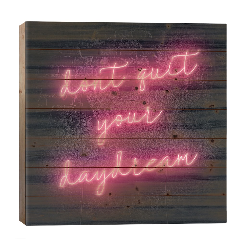 Neon Inspo III Print On Wood by Victoria Borges - Multi-Color