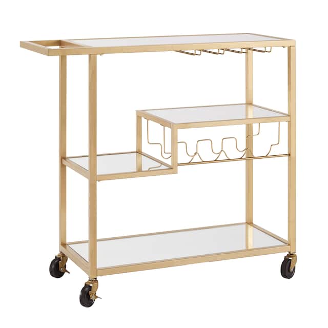 Metropolitan Mirrored Glass Top Metal Bar Cart by iNSPIRE Q Bold On