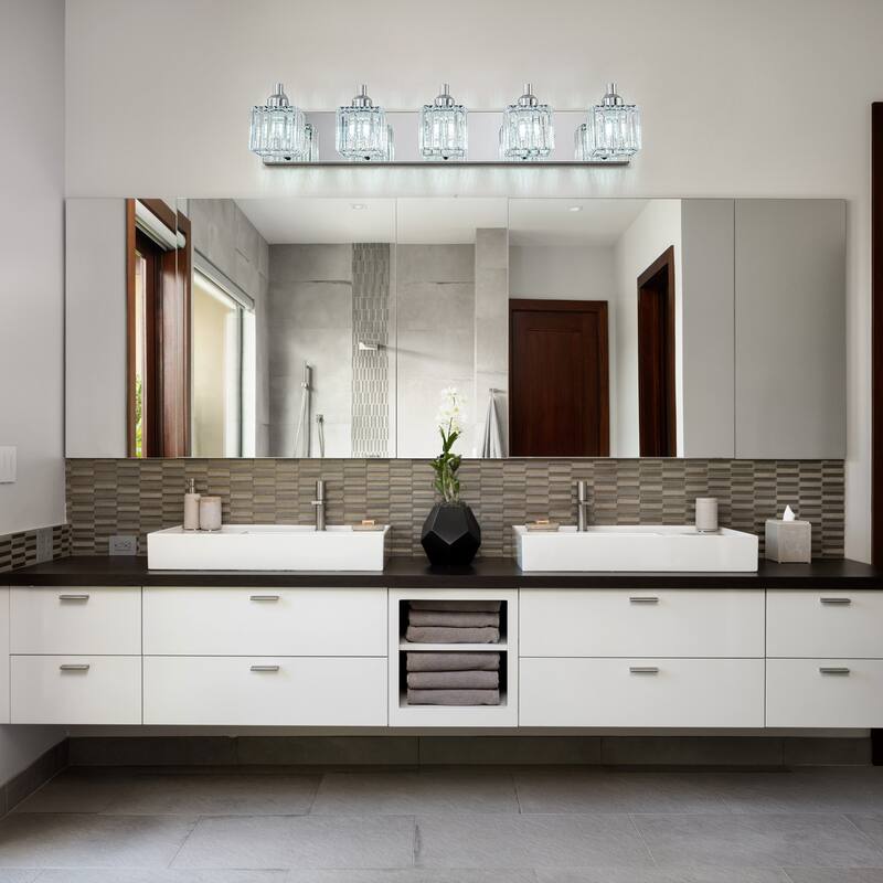 Modern 3/4/5-lights Crystal Bathroom Light Fixtures