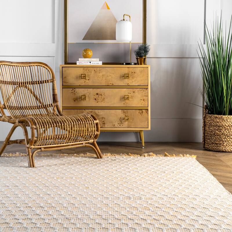 Nuloom Wylie Honeycomb Wool Fringe Rug