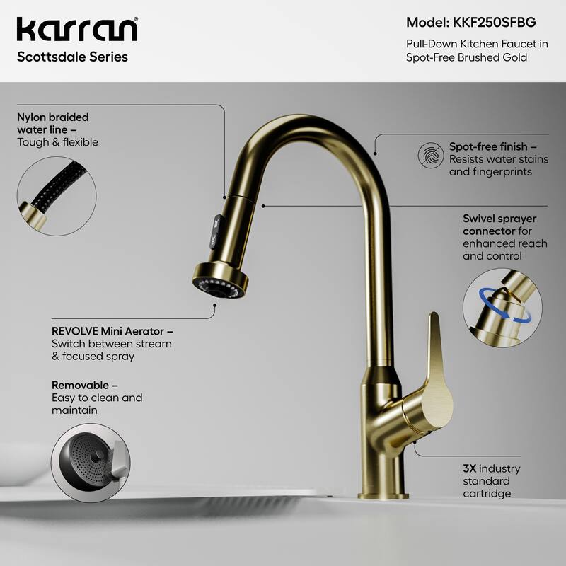 Karran Scottsdale Single Handle Pull-Down Sprayer Kitchen Faucet