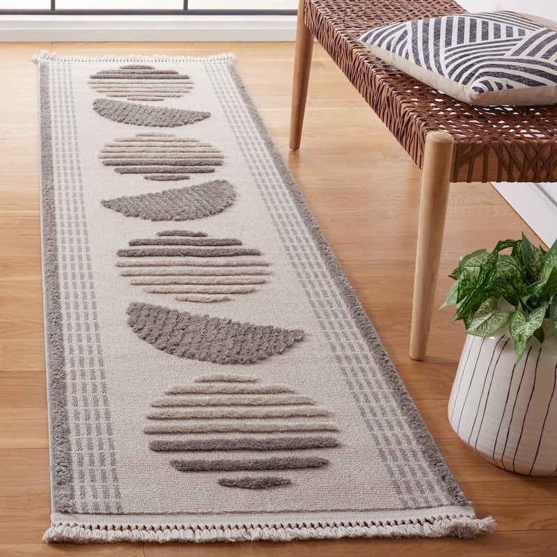 SAFAVIEH Urban Harriett Mid-Century Modern Rug - 2'2" x 8' Runner - Grey/Light Grey