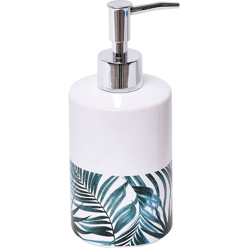 Bathroom Accessory Set 4-Pieces Tropical Bamboo Leaves