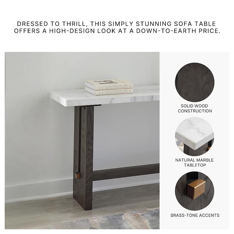 Signature Design by Ashley Burkhaus White / Dark Brown Sofa Table - 52"W x 16"D x 30"H