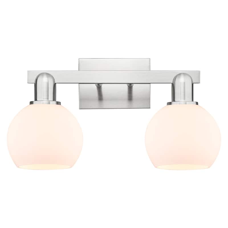 Innovations Lighting 716-2W-10-17 Athens Vanity Athens 2 Light 17" - Brushed Satin Nickel / Matte White