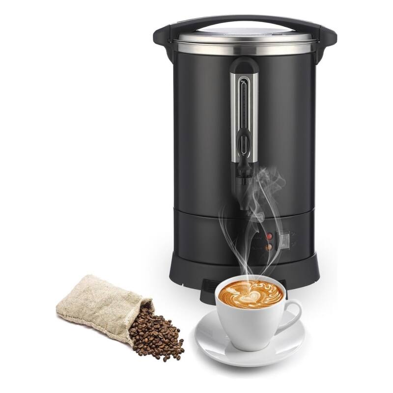 18L/120 Cups Coffee Urn- 4.8 Gallon Double Wall Commerical Coffee Maker Black - 12L/80Cups