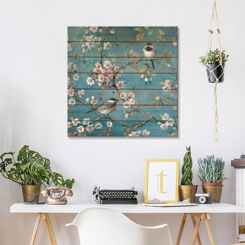 Blossom I Print On Wood by Lisa Audit - Multi-Color