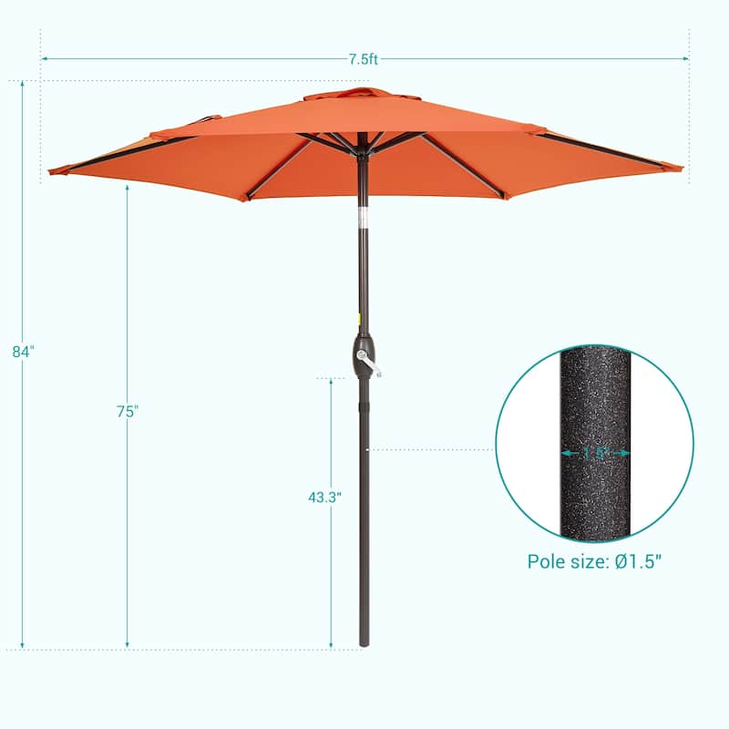 Bonosuki 7.5-foot Waterproof Sunshade Canopy Patio Umbrella