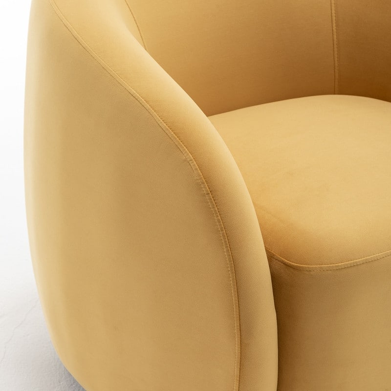 SEYNAR Modern Glam Velvet Upholstered 360 Degree Swivel Accent Armchair