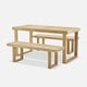 preview thumbnail 13 of 22, mopio Bruno Outdoor Dining Set 4 Seater: Table, 2 Benches | 3 Piece