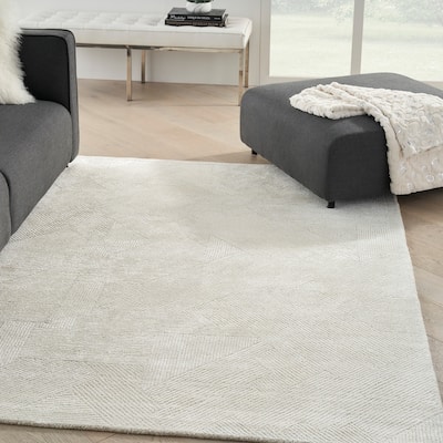 Michael Amini Abstract Linear Shimmer Area Rug