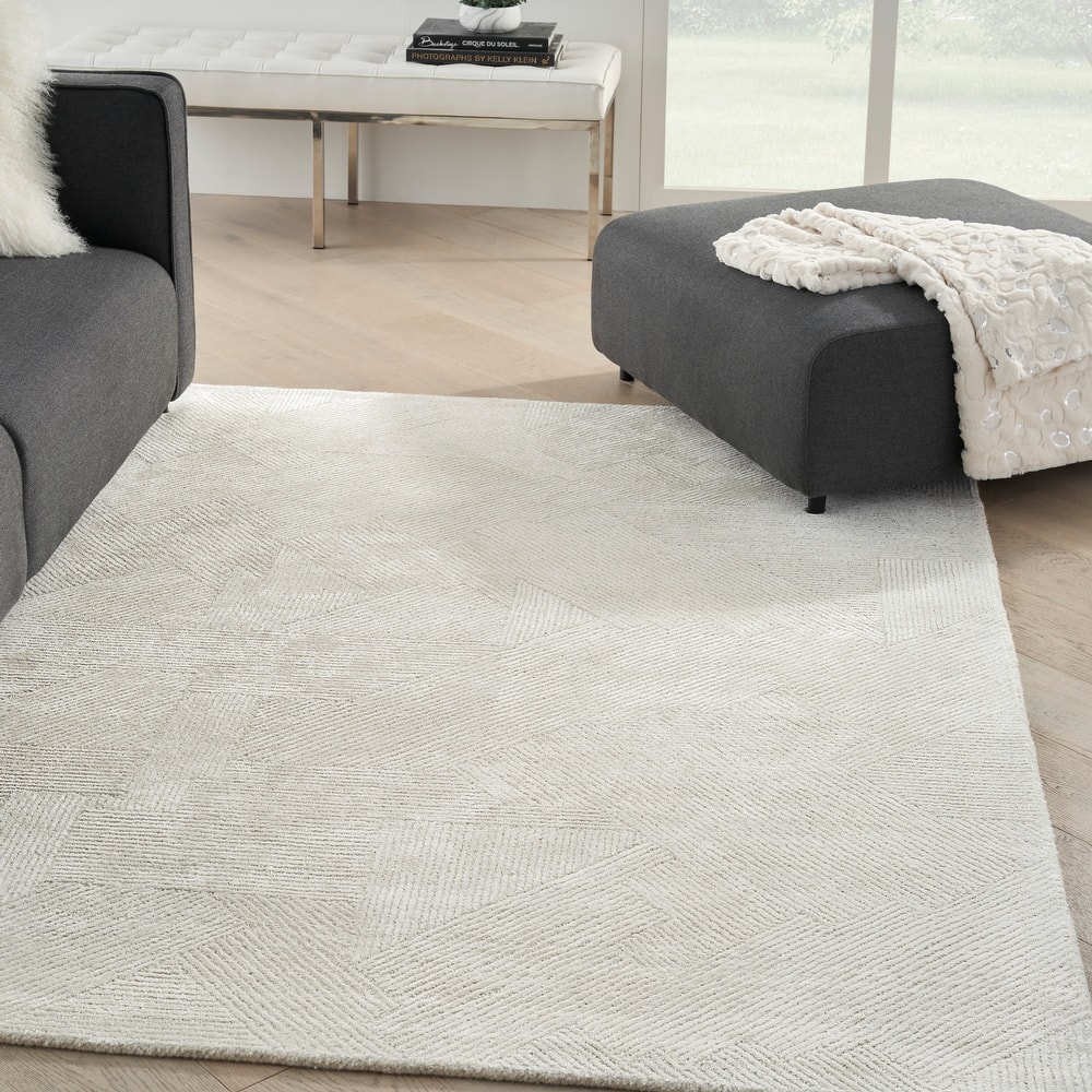 Michael Amini Abstract Linear Shimmer Area Rug