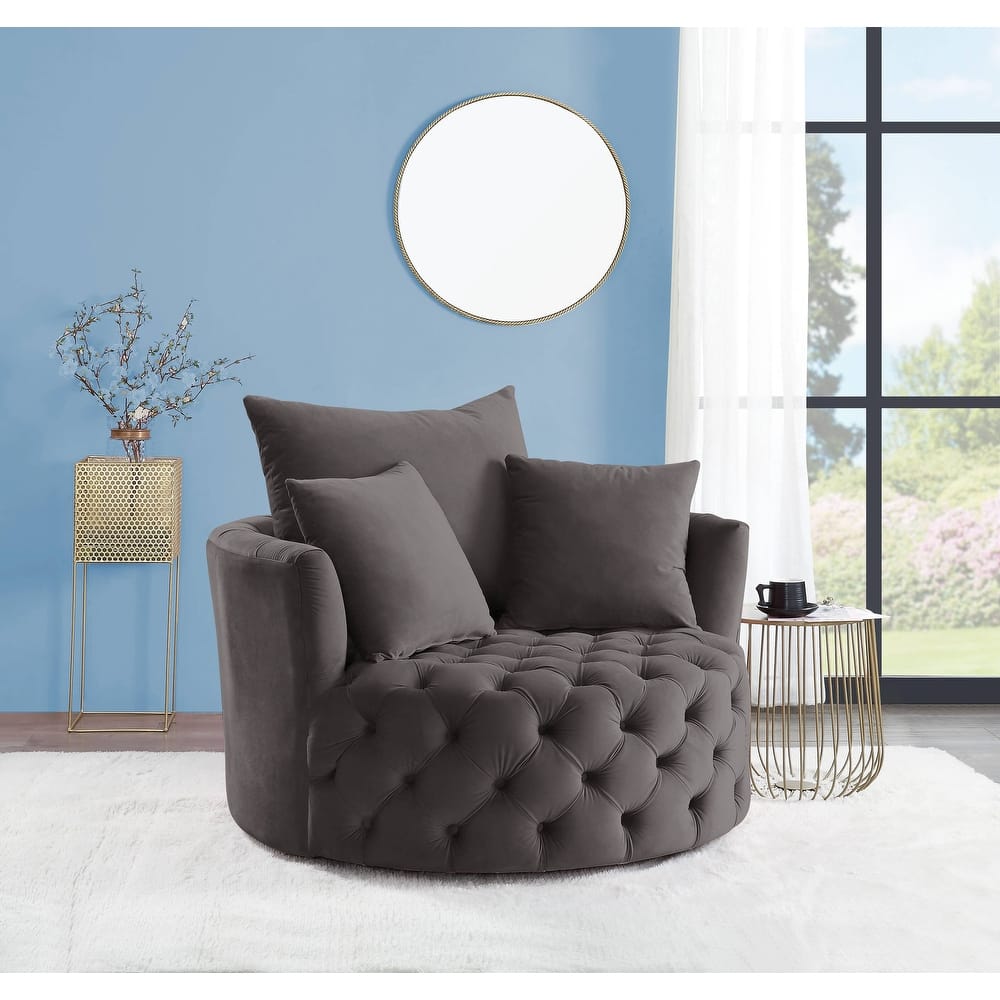 Cavinder Tufted Accent Swivel Chair