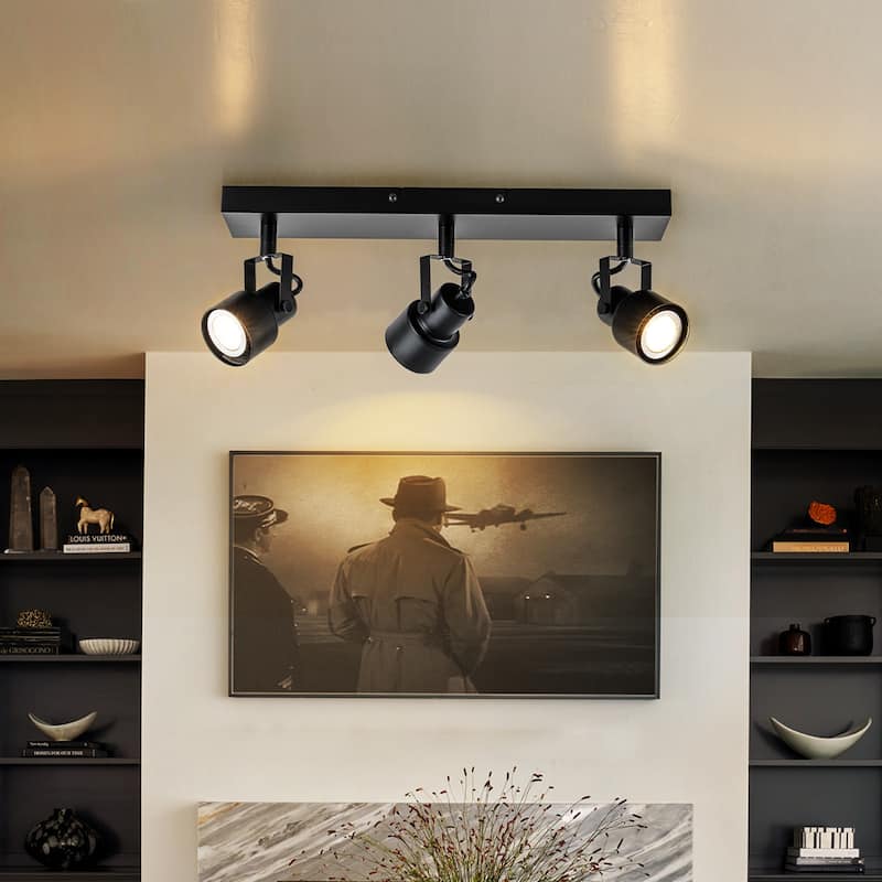 Modern 3-Light Rotatable Vanity Light Bathroom Wall Sconce - Black