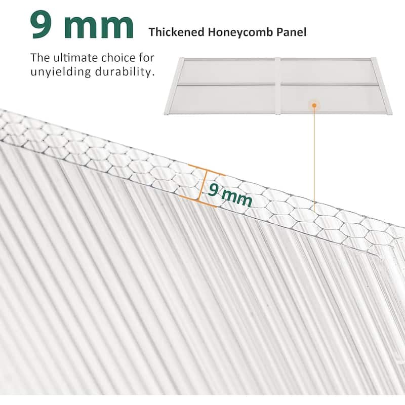 MCombo Window Awning Door Canopy Exterior 40'' x 80'', Polycarbonate Cover Front Door Outdoor Patio Awning Canopy