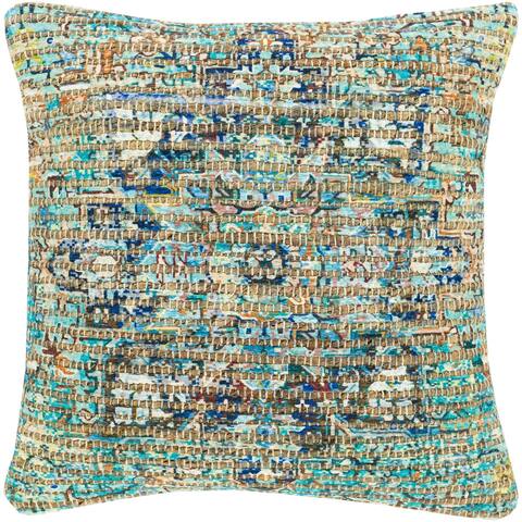 The Curated Nomad Lasuen Woven Jute Boho Medallion 18-inch Pillow Cover