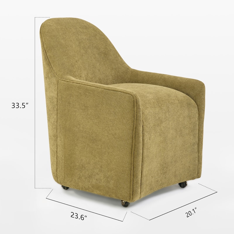 Upholstered Dining Chair With Casters