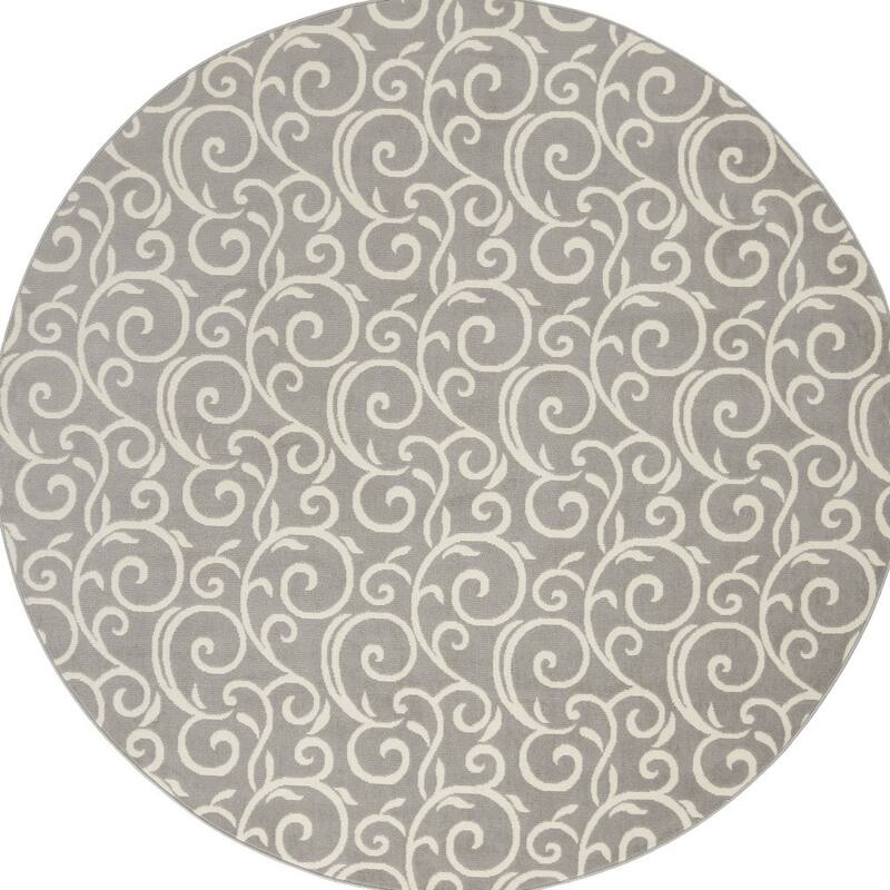 Liwas Power Loomed Geometric Floral Area Rug By HomeRoots - 96' X '96' X '0.5