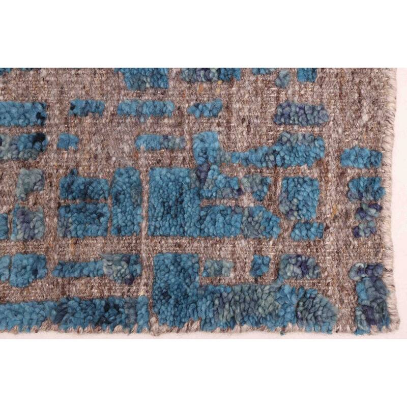 ECARPETGALLERY Hand-knotted Tangier Turquoise Wool Rug - 8'2 x 9'11