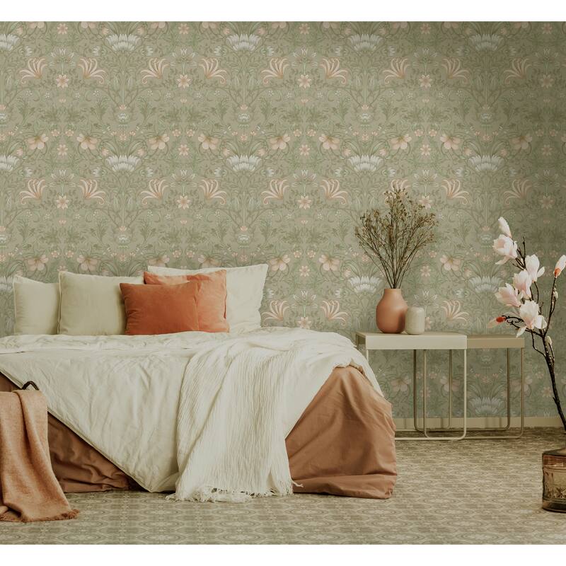 Vintage Floral Non-Pasted Wallpaper – 396 in x 20.8 in