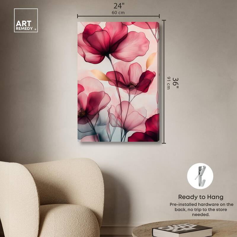Chiffon Cherry Charm Canvas by Art Remedy, Gallery Wrapped