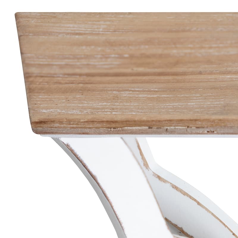 Kate and Laurel Corbett Rustic Wood Shelf Set - 2 Piece - 2 Piece - Rustic Brown/White