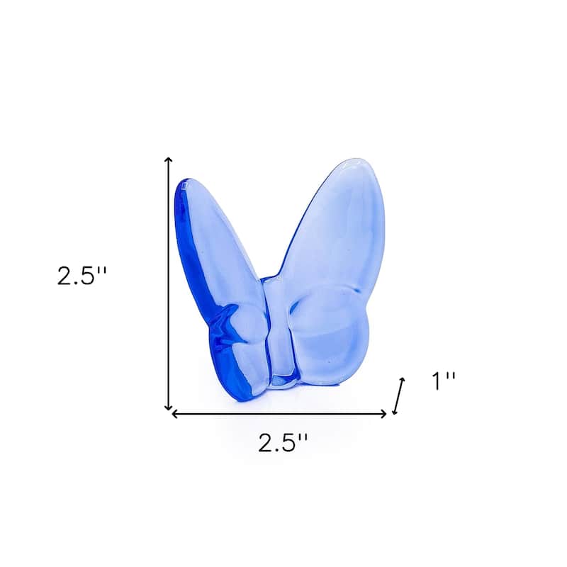 HomeRoots 3" Blue Crystal Butterfly Figurine Tabletop Sculpture