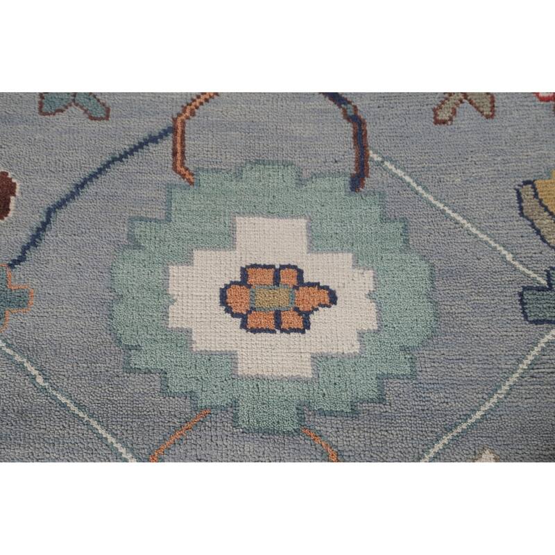 Gray Floral Oushak Oriental Large Area Rug Handmade Wool Carpet - 12'2" x 14'11"