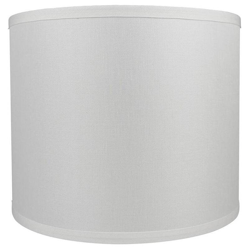 Classic Drum Smooth Linen Lamp Shade, 8" to 16" Bottom Size - 12" - Off White