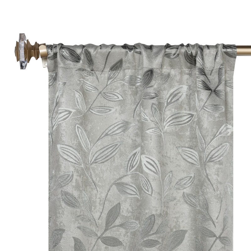 Superior Modern Bohemian Leaves Room Darkening Curtains with Grommets