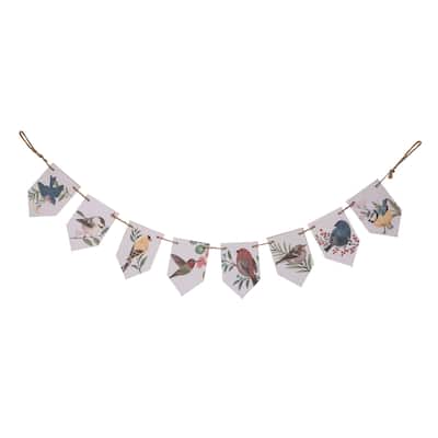 Transpac Wood 59" Multicolor Spring Bird Banner Hanging Decor