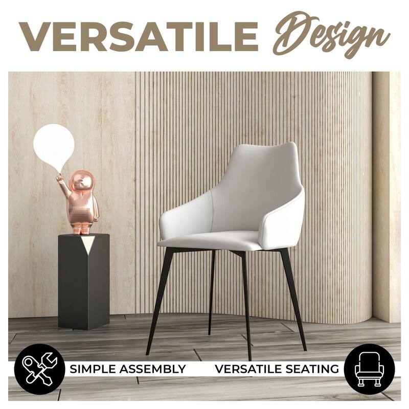 Mid-Back Dining Chair Upholstered in Fabric/Leather with Iron Legs Sonnet Series