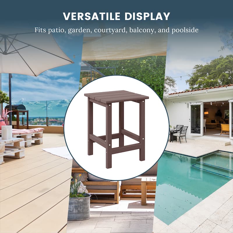 Polytrends Laguna Hdpe All Weather Outdoor Patio Square Side Table