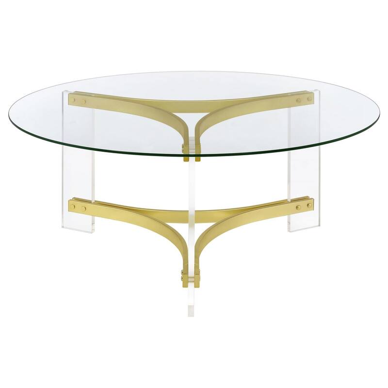 Coaster Furniture Janessa Round Glass Top Coffee Table With Acrylic