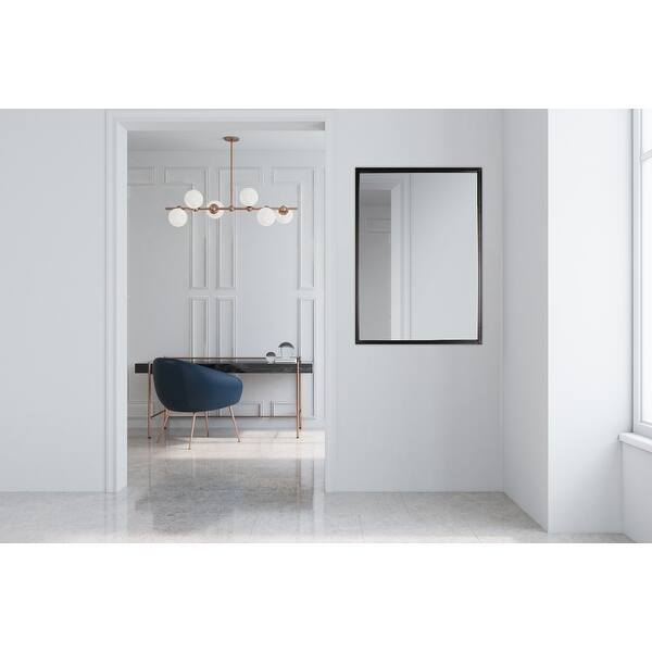 Shop 35 X24 Framed Vanity Wall Mirror Black Rectangle Hanging Modern Industrial Large Long Metal Mirrors For Bathroom Entryway Overstock 31893971