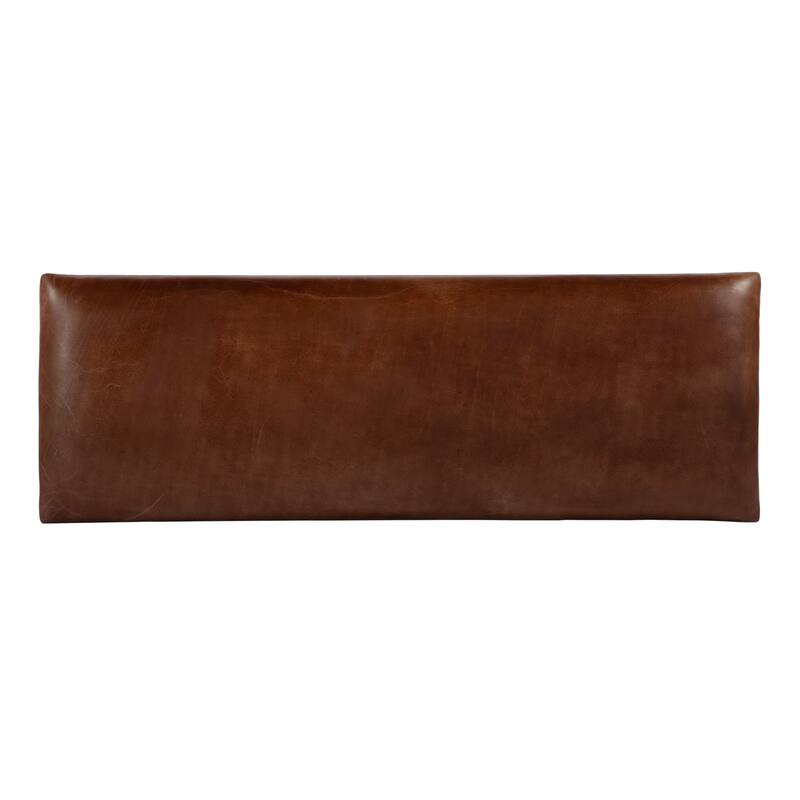 Lloyd 48 in. W Leather and Iron Backless Upholstered Bench